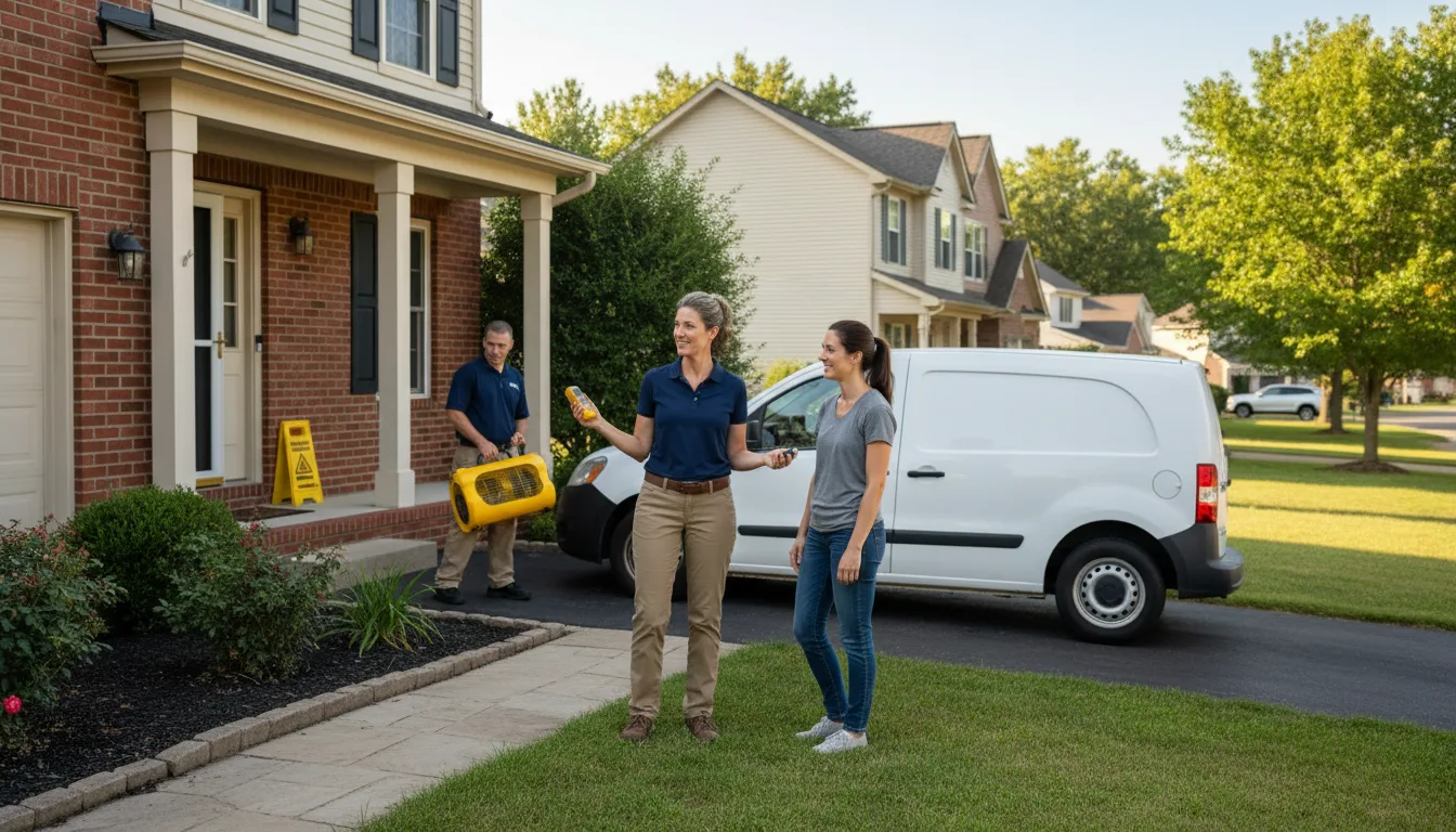 Residential water damage restoration in Mechanicsburg, IL